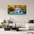 thumbnail image 2 of HFDF Large Wall Art for Living Room Red Trees Forest Waterfall Landscape Pictures Wall Decor Canvas Print Nature Falls scenery Painting Modern Home Artwork Decoration for Office 18x12inch Framed, 2 of 6