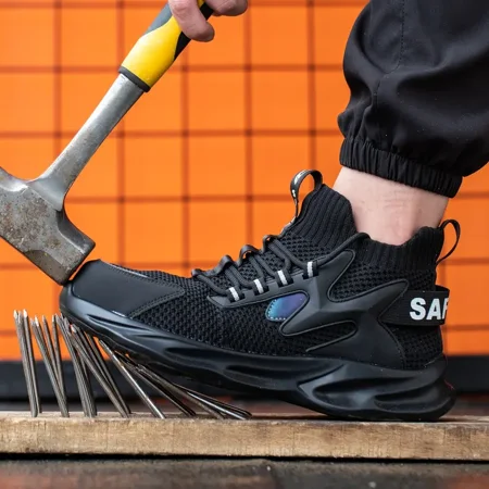 

Men‘s Steel Toe Work Safety Shoes Lightweight Breathable Puncture Proof Anti-skid Work Sneakers