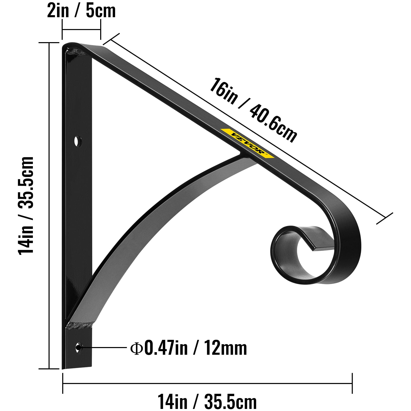 VEVOR 1 or 2 Steps Handrail Single Step Railings, Wall Mounted Metal Wrought Iron Hand Rail Railing, Handrail for Garage, Patio or Front Door Porch Steps