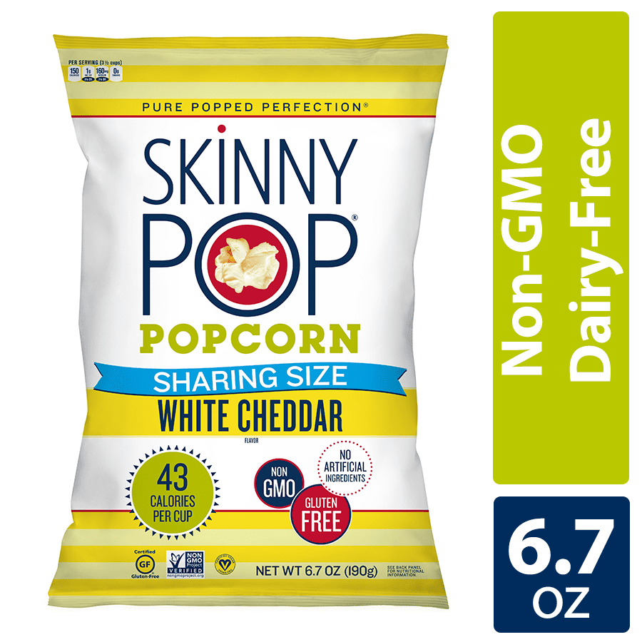 SkinnyPop White Cheddar Popcorn NonGMO DairyFree, 6.7 Oz