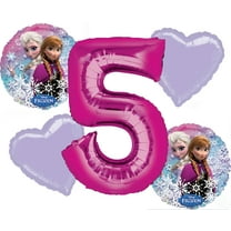 Frozen Balloon Bouquet 5th Birthday 5 pcs - Party Supplies