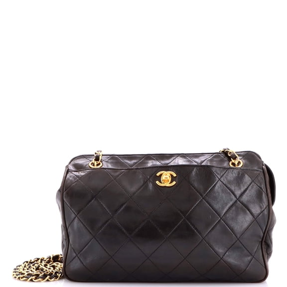 Pre-Owned Vintage Front Pocket Camera Bag Quilted Caviar Small By Rebag