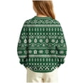 thumbnail image 5 of BLVB Kids Ugly Christmas Sweater Girls Boys Holiday Pullover Crewneck Long Sleeve Tops Knitwear for Aged 5-15 Years(Green,11-12 Years), 5 of 7