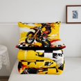 thumbnail image 5 of Manfei Cool Motorbike Twin Comforter Sets,Checkered Pattern Bedding Set,Yellow,Black Reversible,2-Piece,1 Comforter and 1 Pillowcase, 5 of 7