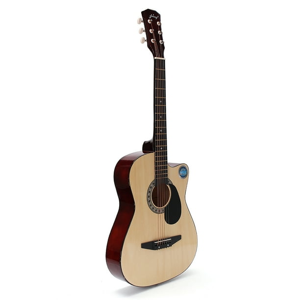 38 Wooden Folk Acoustic Guitar Classical Cutaway Steel String 18