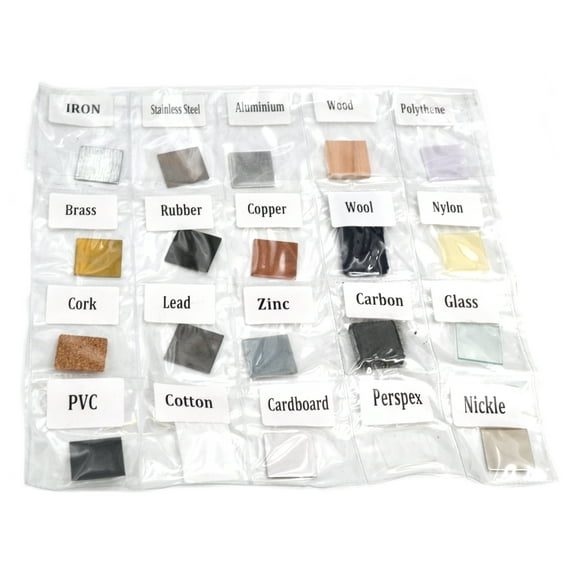 Materials Collection Set, Educational Exploration, Set of 20 Magnetic and Non-Magnetic Materials - Eisco Labs