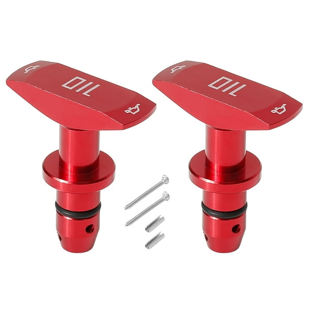 2Uds Coches Aceite Varilla Graduada Tirador Mango 5mm Aleación Aluminio Rojo