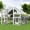 Grey White Metal Pine, variant on LHSHID Large Catio Outdoor Cat Enclosure for Multiple Kittens,Wooden Cat House with 7 Platforms,2 Resting Boxes,1 Bridge and 1 Ramp,Walk in Kitty Cage Kennel with Sunshine Board Roof,Gray