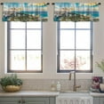thumbnail image 3 of LALILO Kitchen Curtain Valance Beach Air Beach Florida Skyline Rod Pocket Window Curtain 52"x 18" Set of 2, 3 of 5