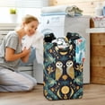 thumbnail image 5 of Yayeee Freestanding Laundry Hamper with Handle Collapsible Large Storage Basket for Clothes, Brown Mystical Owls, 5 of 7
