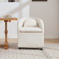 thumbnail image 3 of PORKISS Upholstered Dining Chair with Wheels, Chenille Upholstered Kitchen Chairs, Accent Chairs for Kitchen Living Room, Beige, 3 of 14