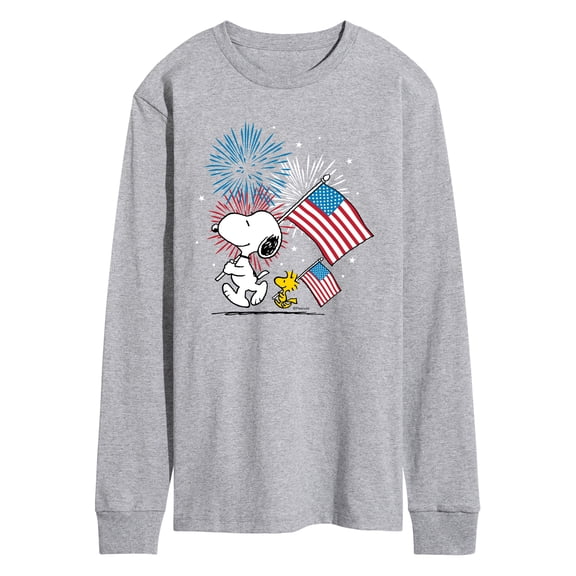 Peanuts - Snoopy & Woodstock Americana Men's Long Sleeve Graphic T-Shirt