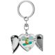 thumbnail image 1 of Deporte de invierno, esqui Ski Board ilustración Llavero de alas de ángel en forma de corazón, 1 of 3