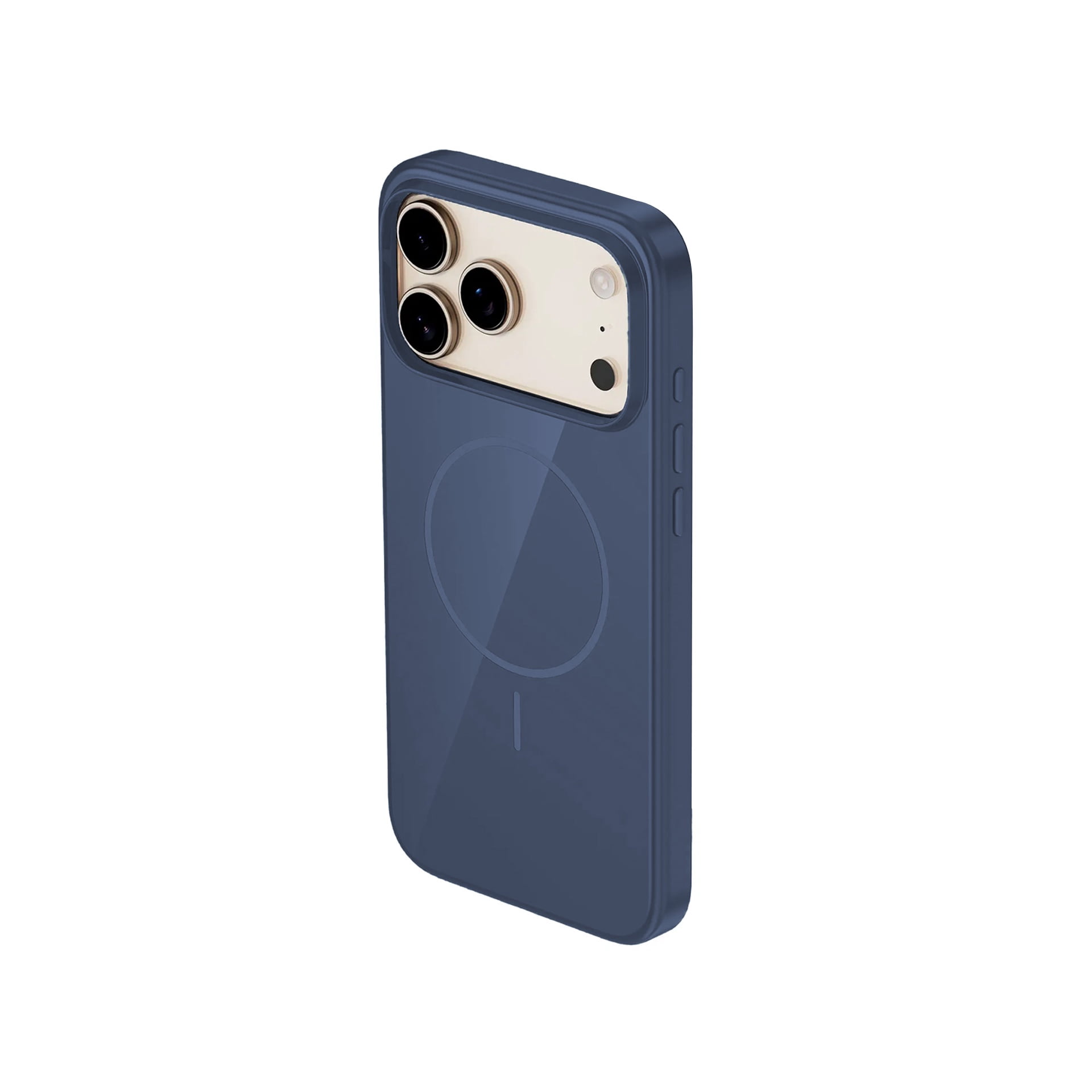 Minimalist Silicone Case with Built-In MagSafe for iPhone 17 Pro Max - Dark Blue
