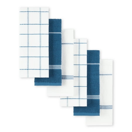 

Martha Stewart Modern Waffle Kitchen Towel Set 6-Pack Navy Blue 16 x28