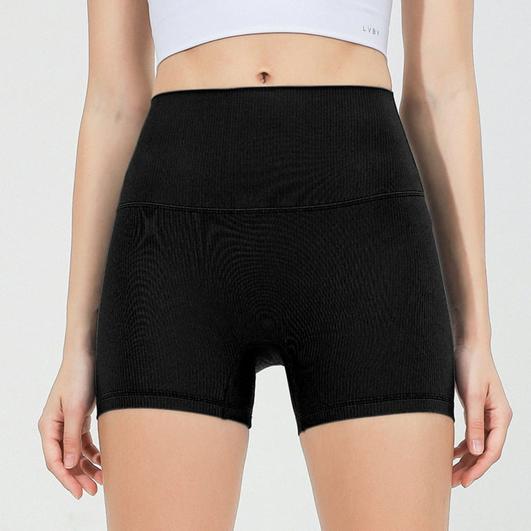 Hot Yoga Shorts for Women Side Tie Ruched Yoga Shorts Biker Shorts Women  Pack Women's Peach Sports Shorts Rib Cute Shorts for Women Summer Women's