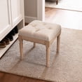 thumbnail image 2 of Square Cushioned Country-Style Bench - 15.75" All Sides, Beige, Perfect for Bedroom & Dining, 2 of 7