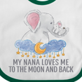 thumbnail image 4 of Inktastic My Nana Loves Me to the Moon and Back Elephants in Clouds Boys or Girls Baby Bib, 4 of 4