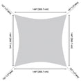 thumbnail image 6 of Yescom 12x12FT 97% UV Block Square Sun Shade Sail Outdoor Patio Pool Garden Yard Lawn Carport Net Awning Gray+White, 6 of 12