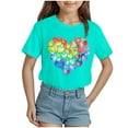 thumbnail image 1 of Zshosam T-Shirts Mignons pour Filles T-Shirts pour Filles T-Shirts Graphiques Manches Courtes Col Rond T-Shirt d'Été Taille 7T 8T, (Vert Pâle 7-8 Ans), 1 of 4