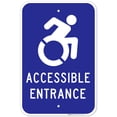 thumbnail image 1 of New York Handicap Parking Sign, Accessible Entrance With Symbol Sign, 12x18 Aluminum, 1 of 1