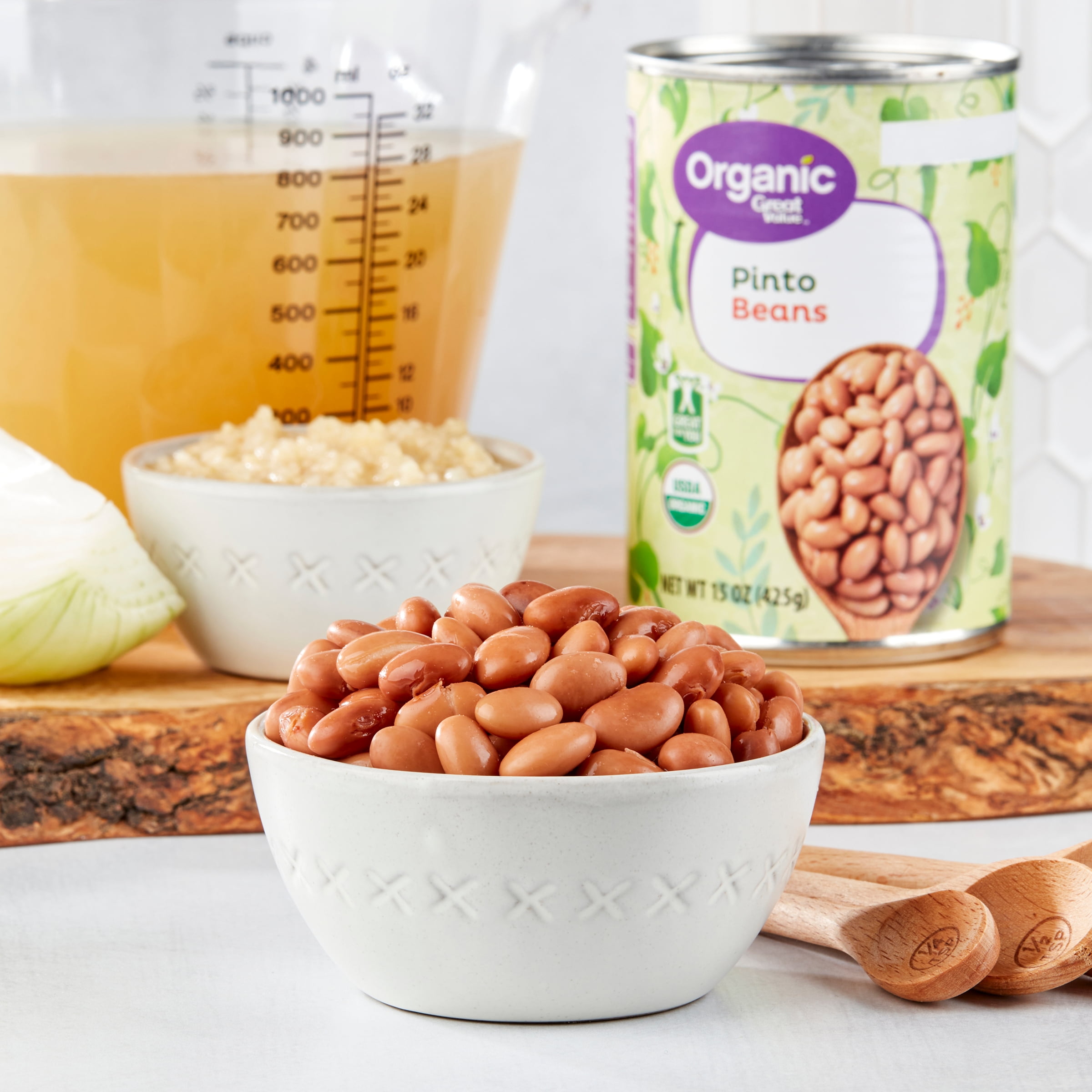 (6 pack) Great Value Organic Pinto Beans, Canned, 15 oz