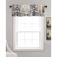 thumbnail image 3 of Christmas Elk Linen Curtain Valance for Bedroom/Bathroom/Kitchen/Living/Dining Room Window,Watercolor Winter Snowflake Xmas Forest Tree Deer Rod Pocket Topper Decorative Cafe Drapes Panel 42x18, 3 of 6