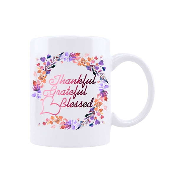 KAAYEE Thanksgiving Coffee Mug,Birthday Gifts For Lovers Family Friend,Autumn Decor Gifts For Farmhouse Thanksgiving-11oz White Ceramic Coffee Tea Mug