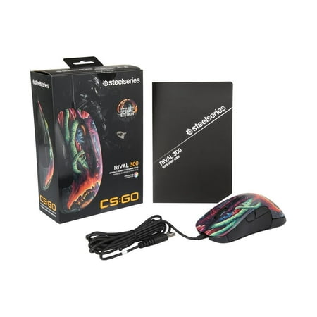 SteelSeries Rival 300 62363 Multicolor 6 Buttons 1 x Wheel USB Wired Optical Gaming Mice with a Resolution of 6500 DPI