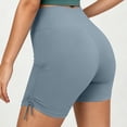 thumbnail image 6 of Hurxie Biker Shorts 4'' - High Waisted Booty Workout Volleyball Yoga Womens Shorts Blue,L, 6 of 7