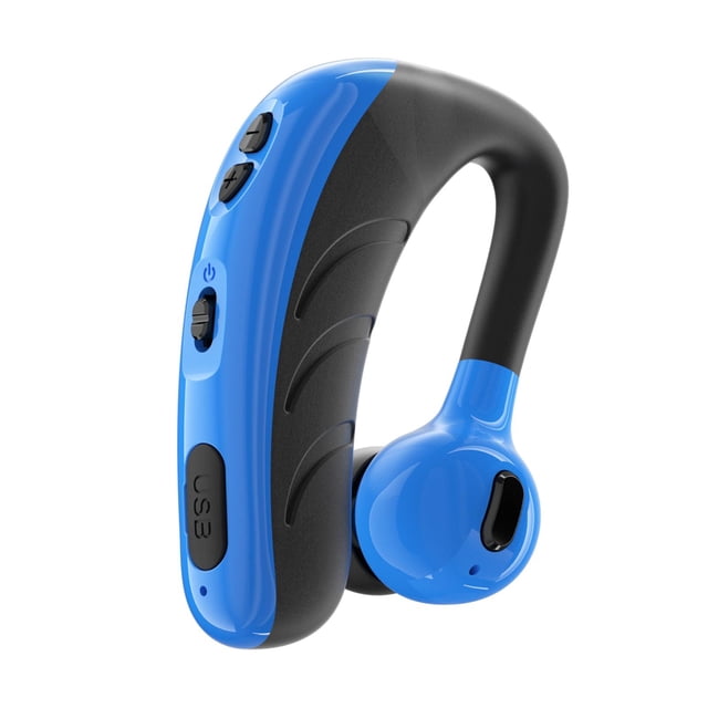 Auriculares intrauditivos V5.1 resistentes al sudor, micrófono integrado, graves profundos para deportes. Azul