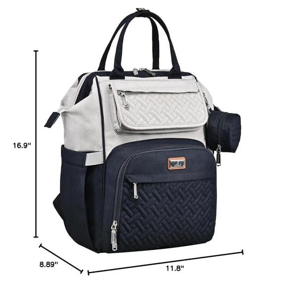 BabbleRoo Diaper Bag Backpack with Changing Pad & Stroller Straps for Travel