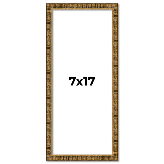 7x17 Frame Gold Picture Frame - Complete Modern Photo Frame Includes UV Acrylic Shatter Guard