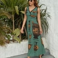 thumbnail image 6 of Ancient Greek Pottery Dress Fashion Boho Beach Long Dresses Female Party Printed Maxi Dress, 6 of 9