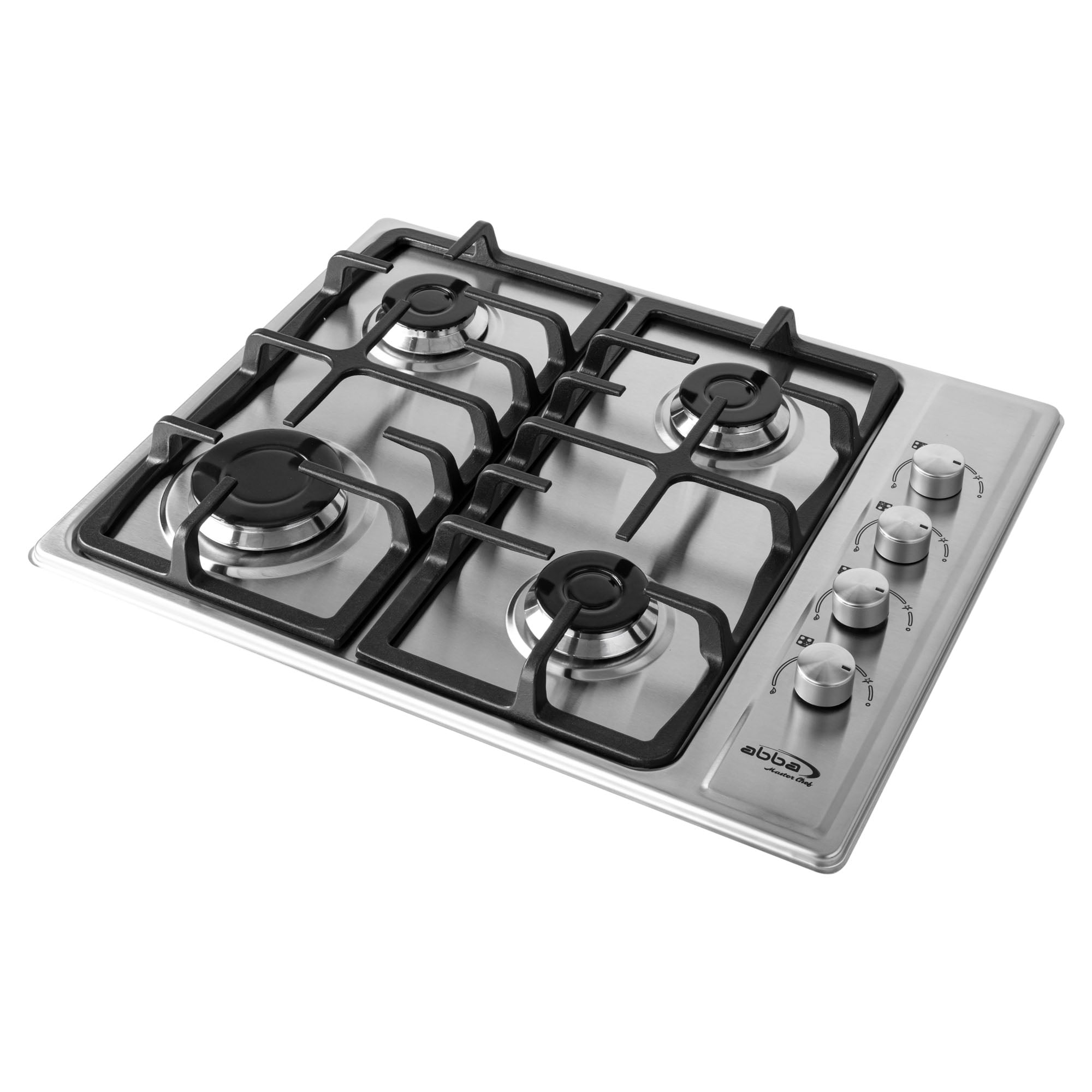 ABBA APPLIANCES 24 In Stainless Steel Gas Cooktop - Cast Iron Grates by
