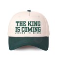 thumbnail image 5 of THE KING IS COMING JESUS IS KING  Letter Embroidered Color Block Trucker Hat Unisex Adjustable Cotton Breathable Fashion Cap for Travel Daily Wear, 5 of 8