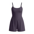 thumbnail image 6 of Ohufall Short Jumpsuit for Women Solid Color Comfort Camisole Summer Casual Wide Leg Short Jumpsuits, 6 of 6
