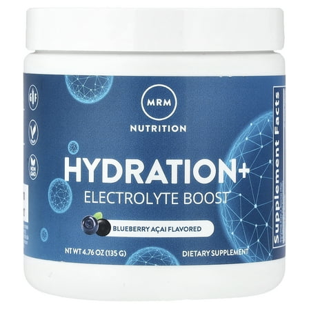 MRM Nutrition Hydration  Electrolyte Boost, Blueberry Acai, 4.76 oz (135 g)