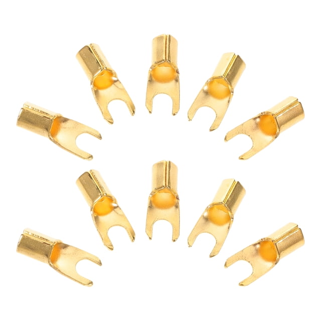 Shisuyan 10pcs U-Shaped Car Audio Connectors Heavy Duty Speaker Terminals Spade Fork Terminal For Automotive Audio Systems