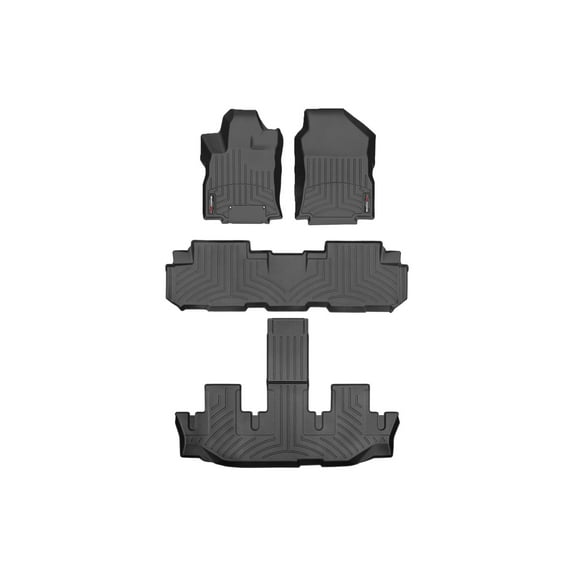 WeatherTech Custom Fit FloorLiners compatible with 2019-2026 Subaru Ascent - Complete Set (1st, 2nd, & 3rd Row), Black