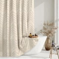 thumbnail image 1 of Cortina TURKIO Beige Boho 183x183 cm Chevron Acolchada, 1 of 9