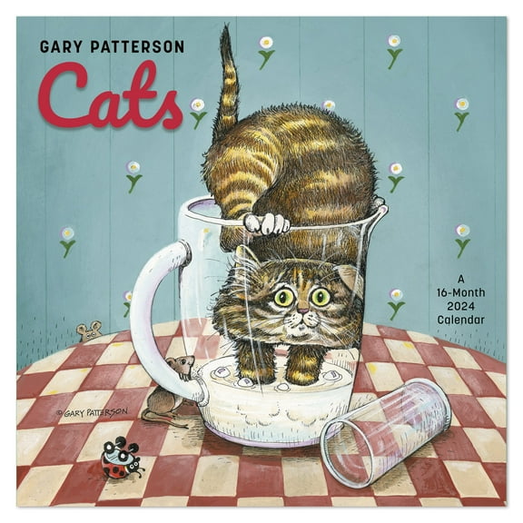 Gary Pattersons Cats 2024 Monthly Wall Calendar 12 x 12 - Wall Calendars