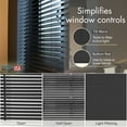 thumbnail image 5 of PowerSellerUSA 1" Slats Cordless Window Blinds, 48L x 29W Inches Solid Pattern Light Filtering Vinyl Indoor-Outside Ceiling Mount Mini Blind, Manual Cordless Rollup Window Privacy Blinds, Black, 5 of 9