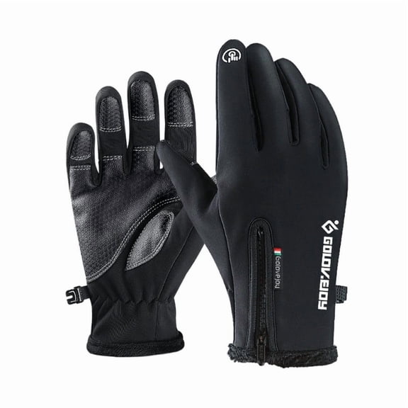 Winter Thermal Motorcycle Gloves - Waterproof, Windproof, Touch Screen, Full Finger Fleece Lined Gloves for Riding