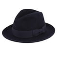 thumbnail image 6 of DRY77 Mens Godfather Milano Wool Felt Fedora Grosgrain Band Center Winter Hat, 6 of 22