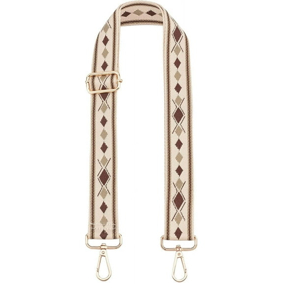 Purse Strap Replacement Adjustable Crossbody Straps 31.5-51.1 Inch Wide Shoulder Strap Handbag Guitar Style Straps Multicolor Woven Camera Strap with Alloy Clasps Beige 1