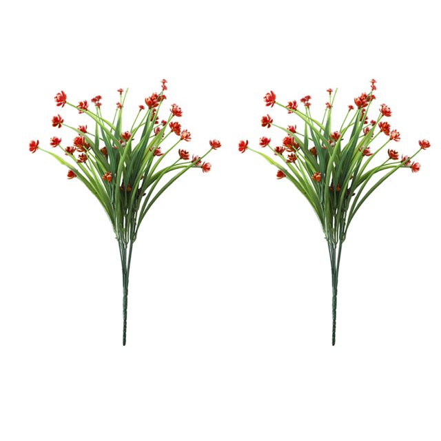 Kearding 2 uds flores artificiales de plástico plantas de tallo largo falso ramo de imitación porche hogar accesorios de fotografía de boda Type2 NO2
