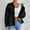 Black, variant on Women's Corduroy Button Down Jacket Lantern Long Sleeve Coat Fall Winter Casual Outerwear with Pockets Wine L