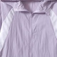 thumbnail image 3 of Kids Zip-Up Hoodie Jackets Girls Boys UPF 50+ Sun Protection Jacket Lightweight Color Block Hooded Coat Trendy Outwear with Pockets Purple 9-10 Years, 3 of 5