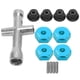 thumbnail image 4 of Rueda de 12 mm, adaptador hexagonal de 5 mm de espesor, llave cruzada, juego de tuercas antideslizantes M4 para coche RC 1/10 (azul), 4 of 10